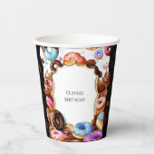 Eenvoudige Kinder Donut Verjaardag Papieren Bekers (Voorkant)