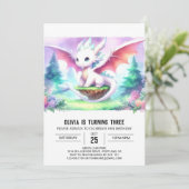 Eenvoudige Kinder drakenverjaardag Kaart (Staand voorkant)