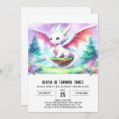 Eenvoudige Kinder drakenverjaardag Kaart (Voorkant / Achterkant)