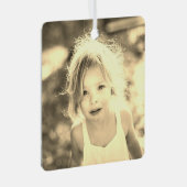 Eenvoudige Kinder foto Keepsake Golden Metalen Ornament (Voorkant Rechts)