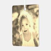 Eenvoudige Kinder foto Keepsake Golden Metalen Ornament (Voorkant links)