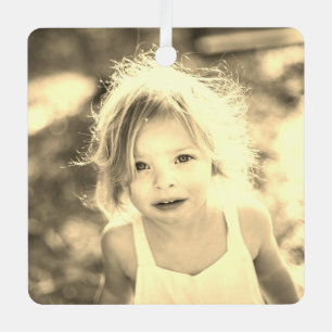 Eenvoudige Kinder foto Keepsake Golden Metalen Ornament