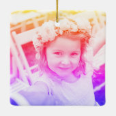 Eenvoudige Kinder foto-toetsen Keramisch Ornament (Achterkant)