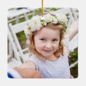 Eenvoudige Kinder foto-toetsen Keramisch Ornament (Achterkant)