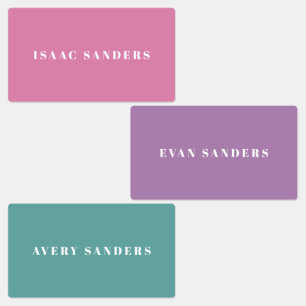 Eenvoudige Kinder naam regenboogwaterdicht Labels