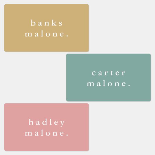 Eenvoudige Kinder naam regenboogwaterdicht Labels (Groep)