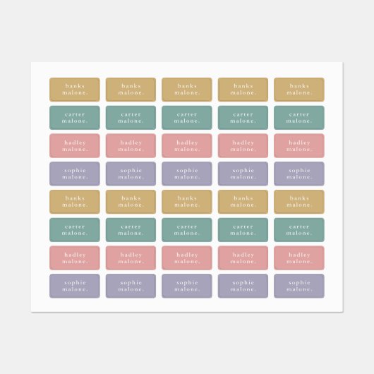 Eenvoudige Kinder naam Waterdicht Kleding Labels (Vel)