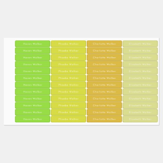 Eenvoudige Kinder namen Custom Waterproof Labels (Vel)