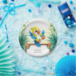 Eenvoudige Kinder papegaai verjaardag Papieren Bordje