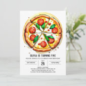 Eenvoudige Kinder Pizza Verjaardag Kaart (Staand voorkant)