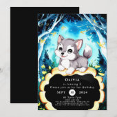 Eenvoudige kinder wolf verjaardag kaart (Voorkant / Achterkant)