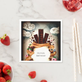 Eenvoudige kinderchocolade Verjaardag Servet