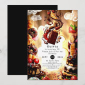 Eenvoudige Kinderen Chocolade Verjaardag Kaart (Voorkant / Achterkant)