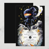 Eenvoudige kinderen Ninja Verjaardag Kaart (Voorkant / Achterkant)