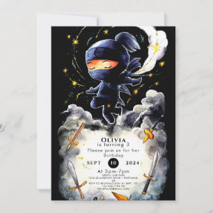 Eenvoudige kinderen Ninja Verjaardag Kaart