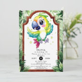 Eenvoudige kinderen Parrot verjaardag Kaart (Staand voorkant)