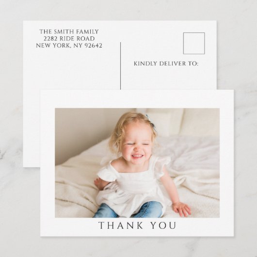 Eenvoudige kinderen Verjaardag Dank u Post Kaart (Voorkant / Achterkant)