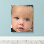 Eenvoudige kinderfoto en -naam canvas afdruk (Insitu (Houten vloer))