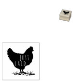 Eenvoudige kip illustratie gepersonaliseerde ei st rubberstempel (Gestempeld)