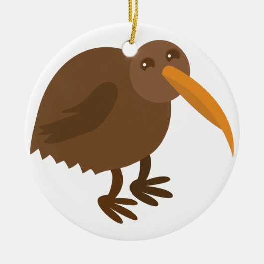 Eenvoudige KIWI Bird Keramisch Ornament (Voorkant)