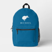 Eenvoudige Kiwi Vogel Silhouet Monogram Gepersonal Bedrukte Rugzak (Voorkant)