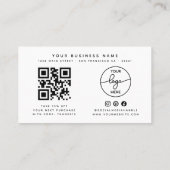 Eenvoudige klant Bedankt Retro Script QR-code Visitekaartje (Achterkant)