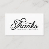 Eenvoudige klant Bedankt Retro Script QR-code Visitekaartje (Voorkant)