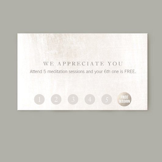 Eenvoudige klantenlogo 6 Punch witte marmer Klantenkaartje