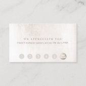 Eenvoudige klantenlogo 6 Punch witte marmer Klantenkaartje (Voorkant)