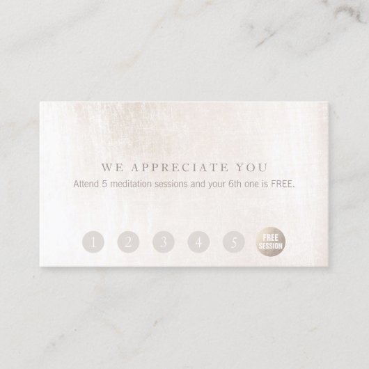 Eenvoudige klantenlogo 6 Punch witte marmer Klantenkaartje (Voorkant)