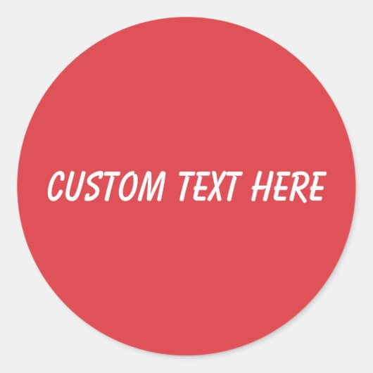 Eenvoudige klaproos effen rood ronde sticker (Voorkant)