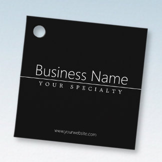 Eenvoudige klasklare witte tekst op zwart bedankjes labels