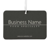 Eenvoudige klasklare witte tekst op zwart luchtverfrisser (Achterkant)