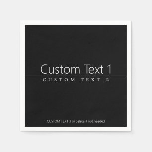 Eenvoudige klasklare witte tekst op zwart servet