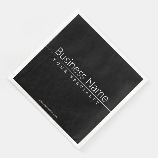 Eenvoudige klasklare witte tekst op zwart servet (Hoek)