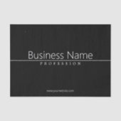 Eenvoudige klasklare witte tekst op zwart tissuepapier (Voorkant)