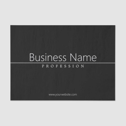 Eenvoudige klasklare witte tekst op zwart tissuepapier (Voorkant)