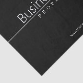 Eenvoudige klasklare witte tekst op zwart tissuepapier (Detail)