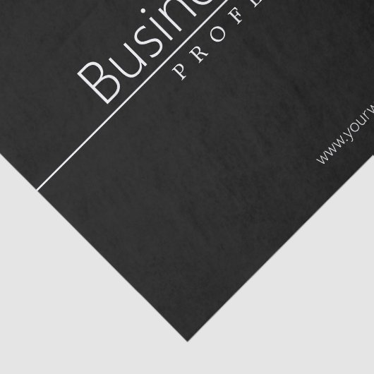 Eenvoudige klasklare witte tekst op zwart tissuepapier (Detail)