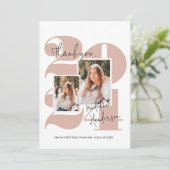 Eenvoudige klasse jaar 2 fotocollage Afstuderen Bedankkaart (Staand voorkant)