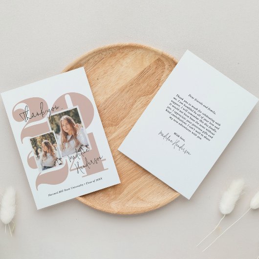 Eenvoudige klasse jaar 2 fotocollage Afstuderen Bedankkaart