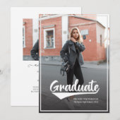 Eenvoudige klasse van 2022 2 Foto-Afstuderen Aankondiging (Voorkant / Achterkant)