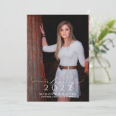 Eenvoudige klasse van 2022 Roze 2 Fotogradatiepart Kaart (Staand voorkant)