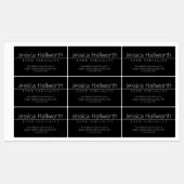 Eenvoudige Klasse Witte Tekst op Waterdichte Zwart Labels (Vel)