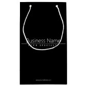 Eenvoudige Klasse Witte Tekst op Zwart Klein Cadeauzakje (Achterkant)