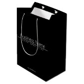 Eenvoudige Klasse Witte Tekst op Zwart Medium Cadeauzakje (Achterkant Gekanteld)