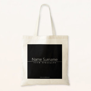 Eenvoudige Klasse Witte Tekst op Zwart Tote Bag