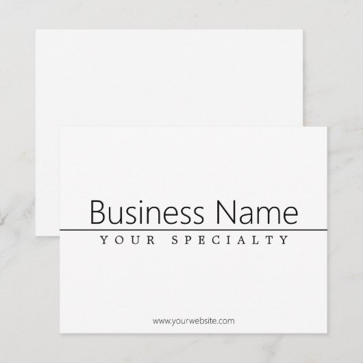 Eenvoudige Klasse Zwarte Tekst op Wit (Voorkant / Achterkant)