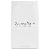 Eenvoudige Klasse Zwarte Tekst op Wit Klein Cadeauzakje (Achterkant)