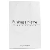 Eenvoudige Klasse Zwarte Tekst op Wit Medium Cadeauzakje (Voorkant)